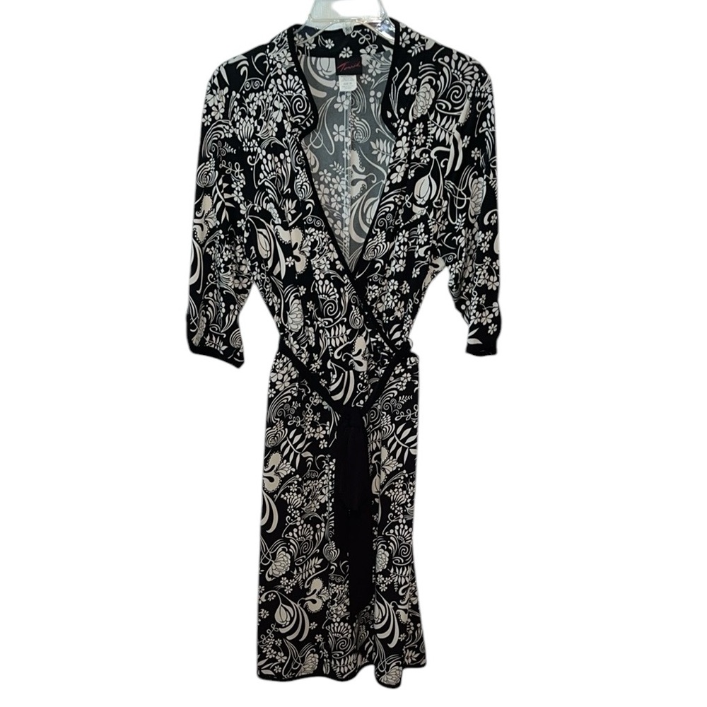 Torrid Black and White Midi Dress Wrap Style